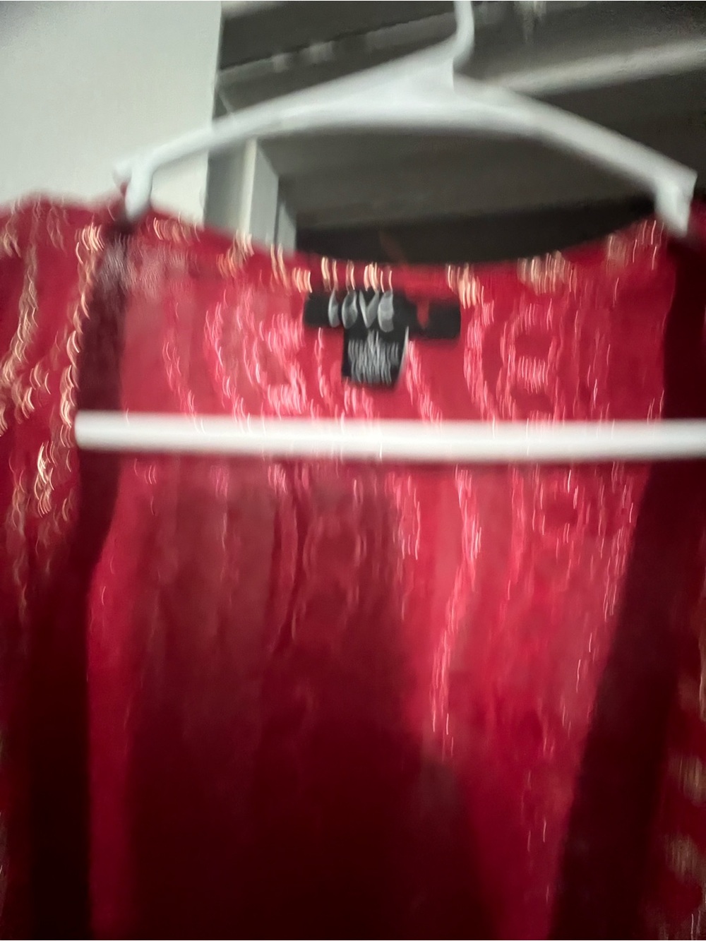 🌹4/50 Red Sequin Wave Long Sleeve duster - Picture 3 of 3
